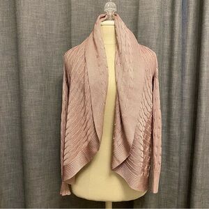 Ralph Lauren Black Label Silk Cable-Knit Circle Cardigan Size XS